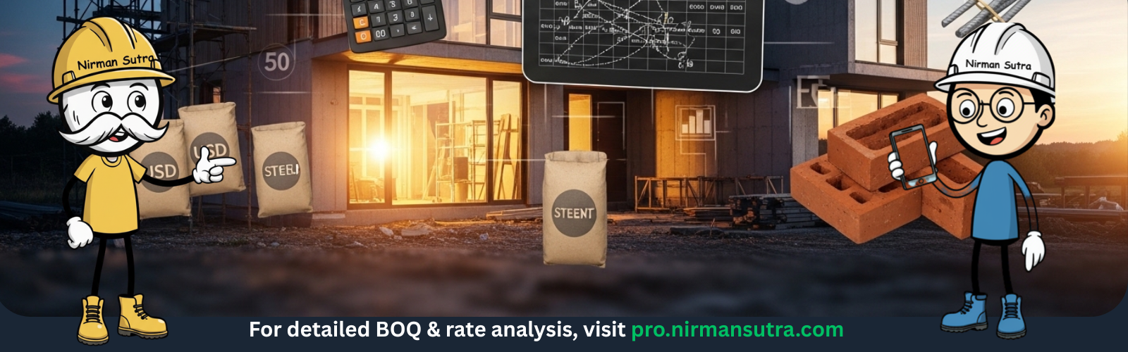 Financial planning and material breakdown for a new house construction project