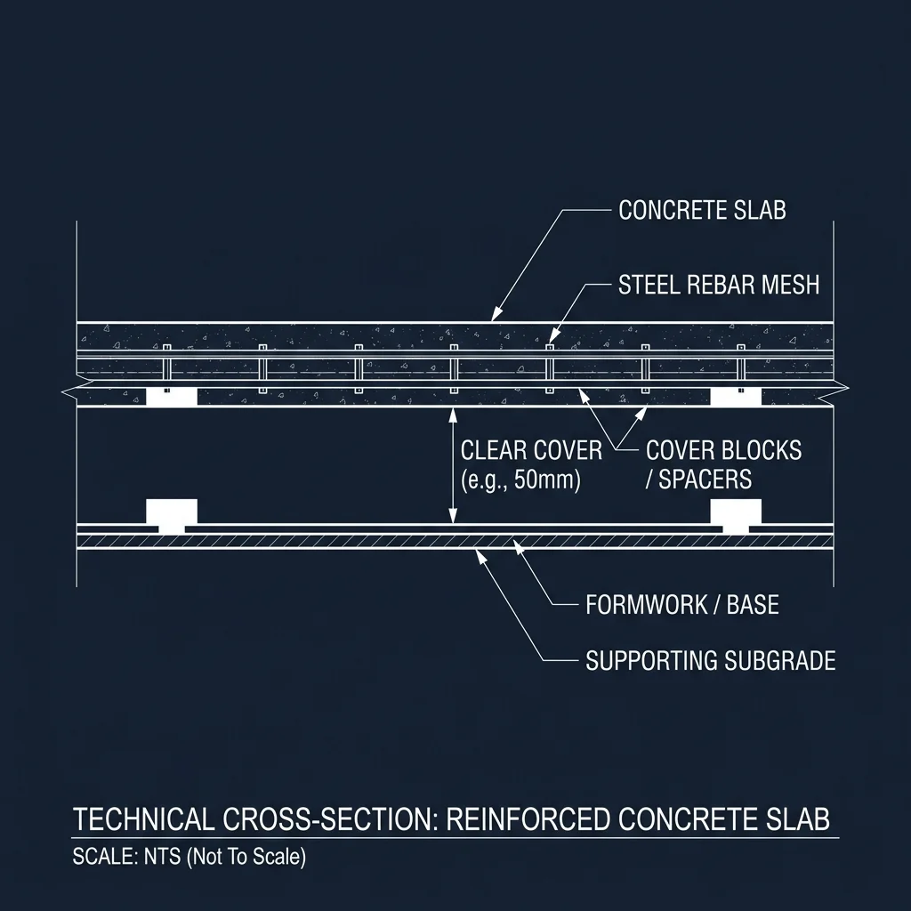 Concrete Cover Block Spacing Diagram