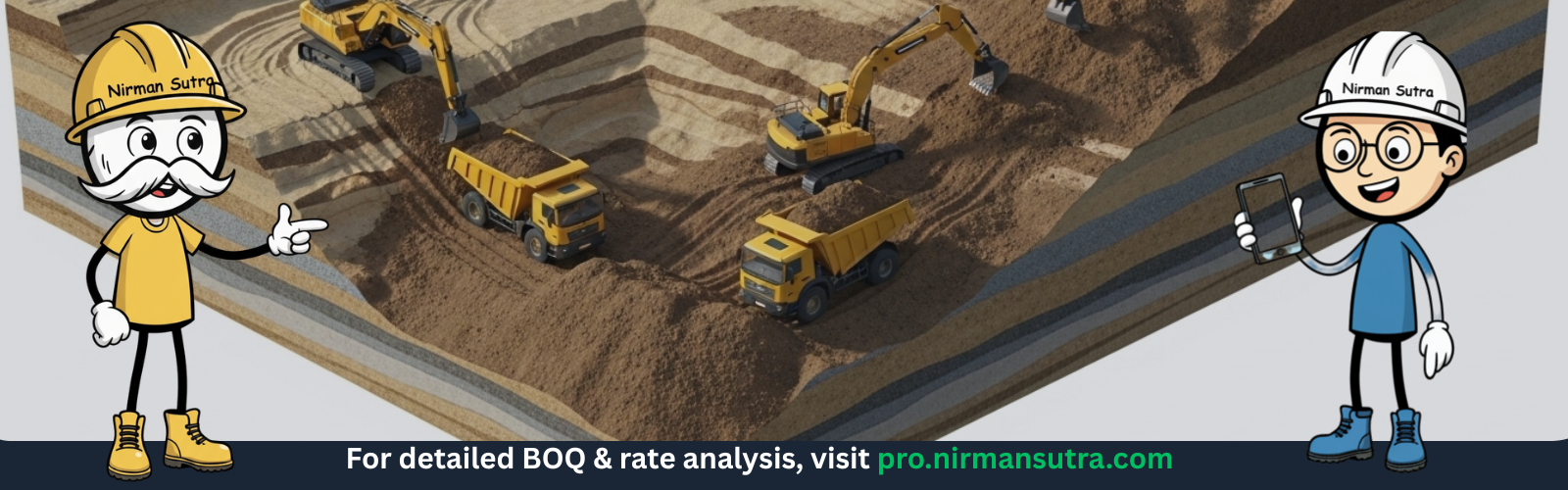 Cut and fill site grading balance diagram showing design grade level with cut and fill zones