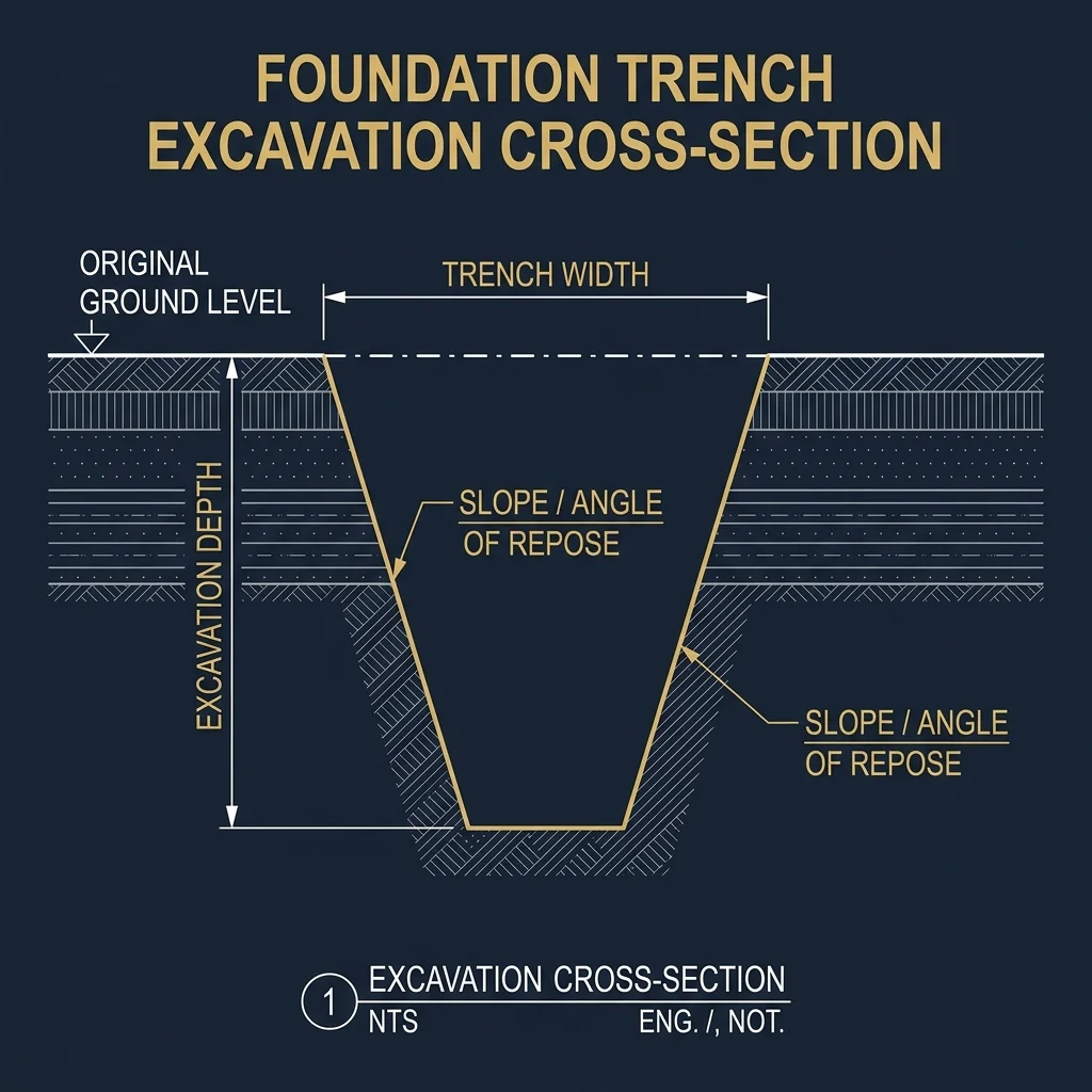 Foundation Trench & Excavation Safety Diagram
