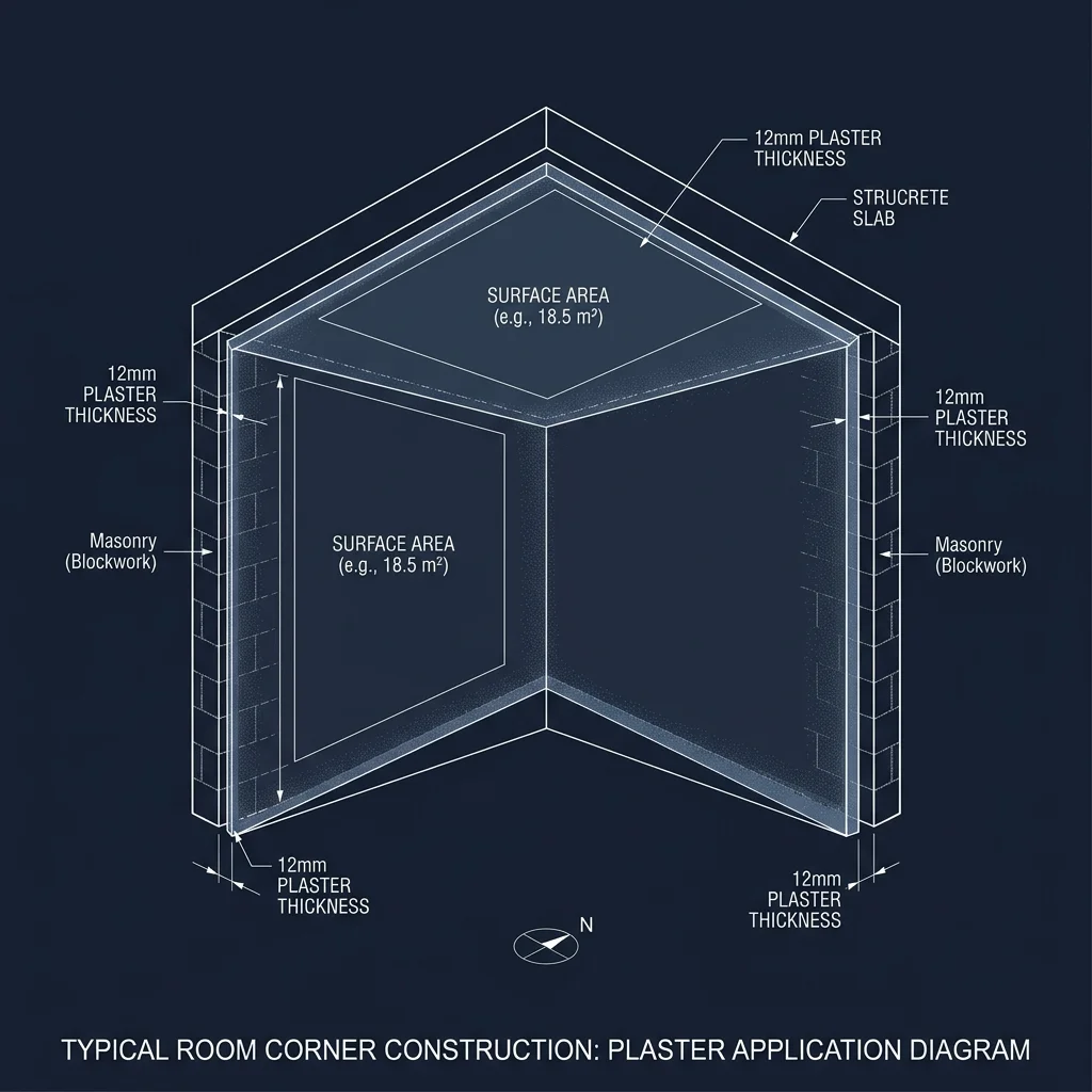 Wall & Ceiling Plaster Thickness Diagram